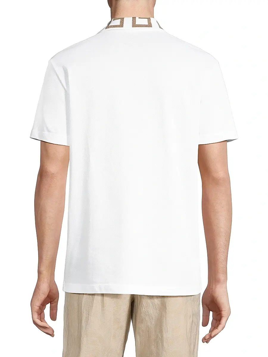 Versace Men's Piquet Cotton Polo Shirt | Thumbnail 5 Versace Men's Piquet Cotton Polo Shirt | Thumbnail 5