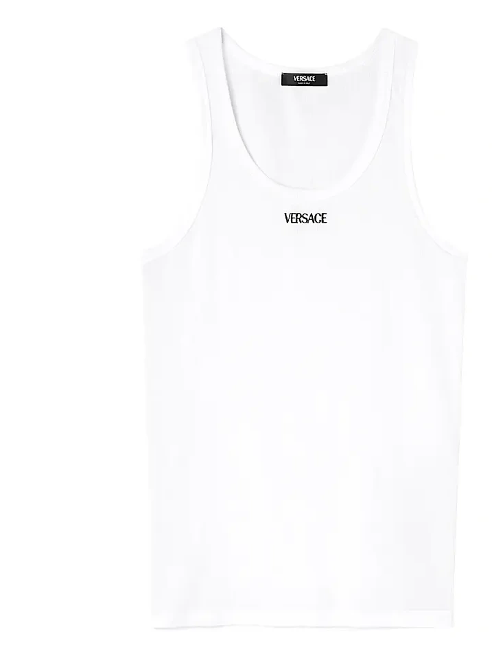 Versace Men's Logo Cotton-Blend Tank