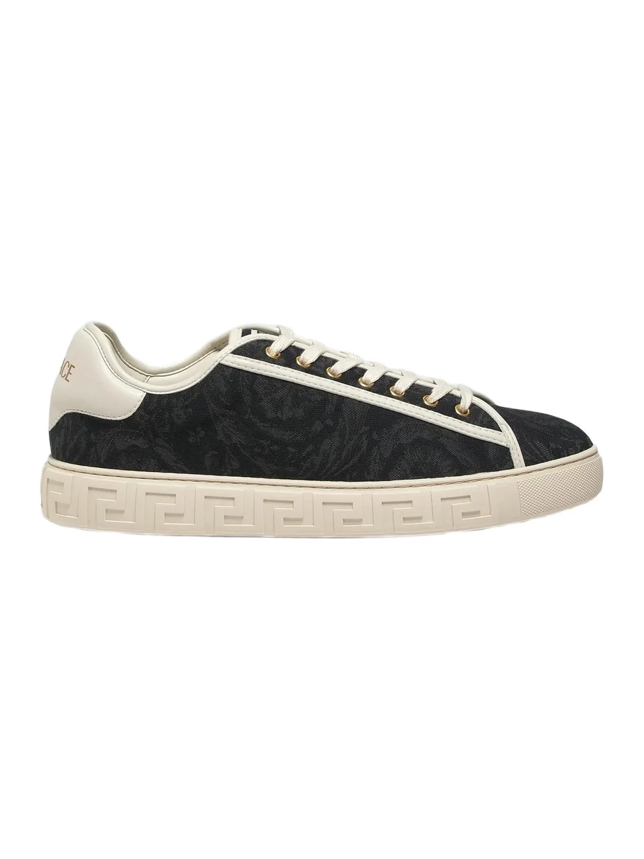 Men's Barocco & Leather Low-Top Sneakers Men's Barocco & Leather Low-Top Sneakers