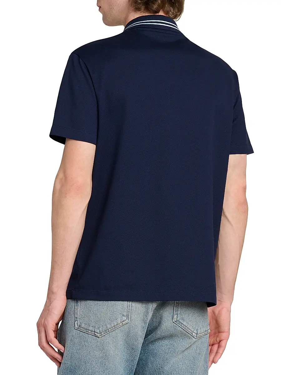 Versace Men's Medusa Embroidered Pique Polo Shirt | Thumbnail 5 Versace Men's Medusa Embroidered Pique Polo Shirt | Thumbnail 5