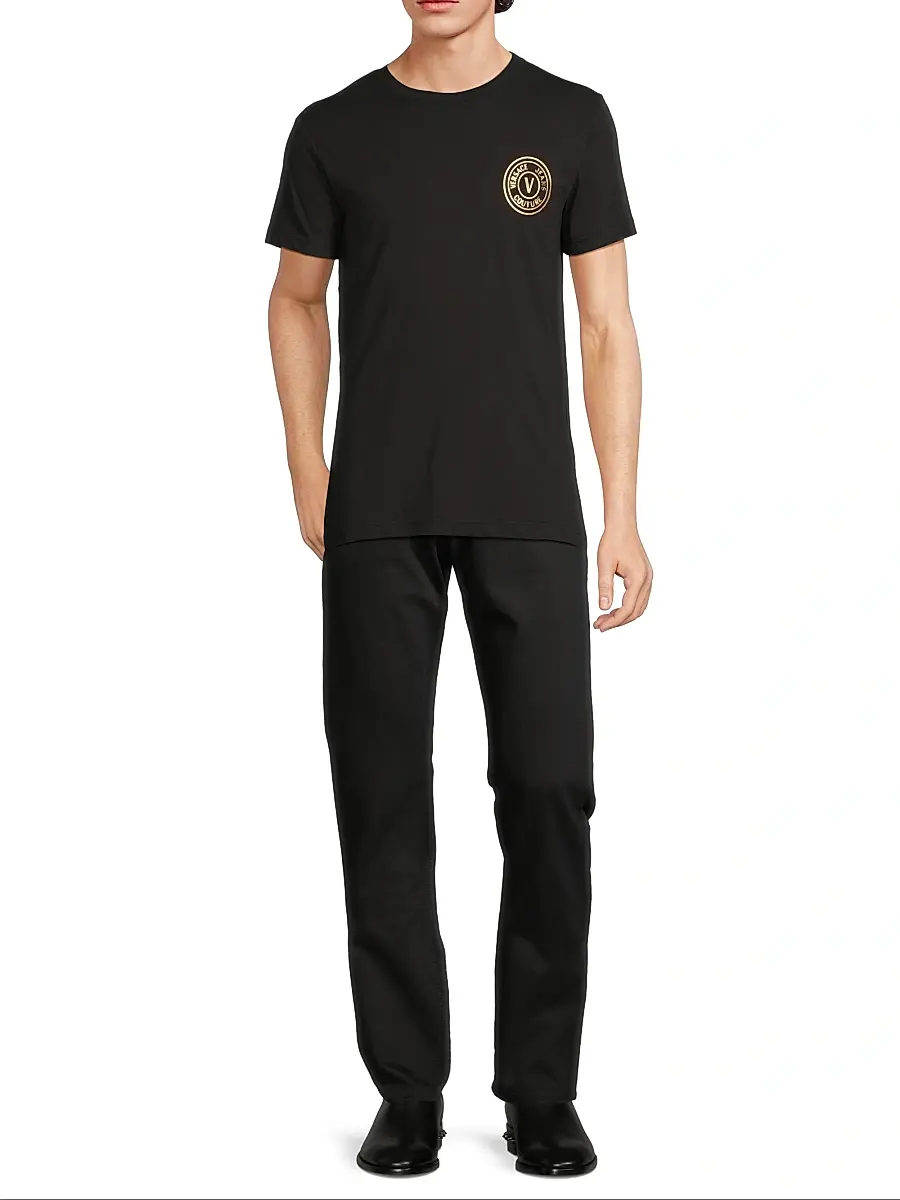 Versace Jeans Couture Men's Logo Cotton T-Shirt | Thumbnail 2 Versace Jeans Couture Men's Logo Cotton T-Shirt | Thumbnail 2