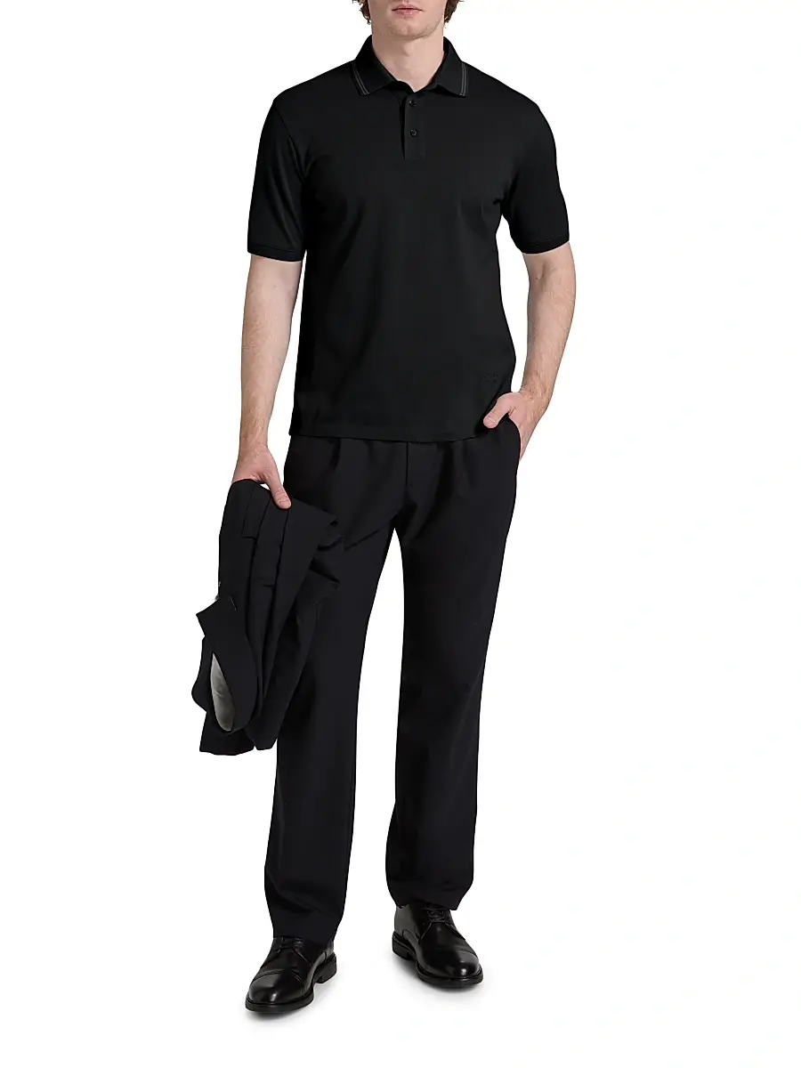 HERNO Men's Knit Cotton Polo Shirt | Thumbnail 2