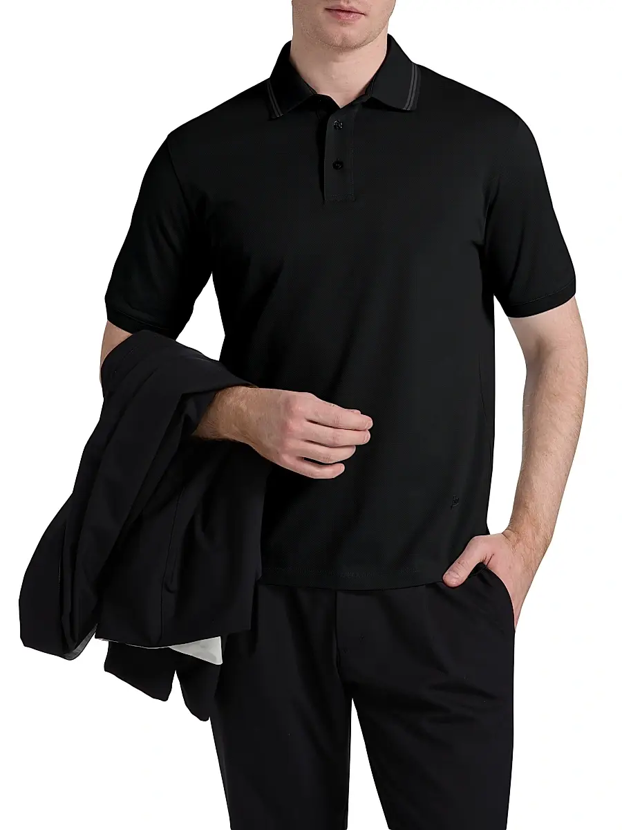 HERNO Men's Knit Cotton Polo Shirt | Thumbnail 3