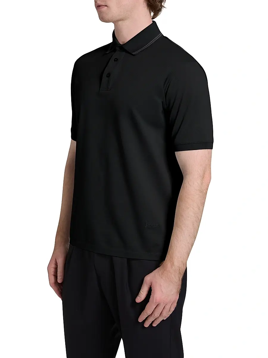 HERNO Men's Knit Cotton Polo Shirt | Thumbnail 4