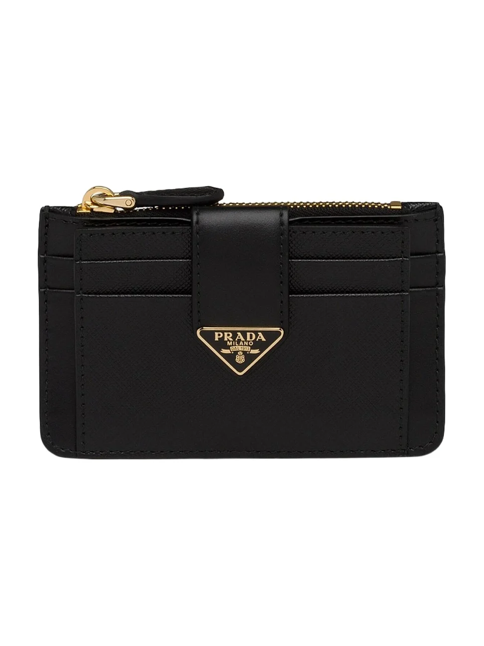 Prada Women's Saffiano and Smooth Leather Card Holder