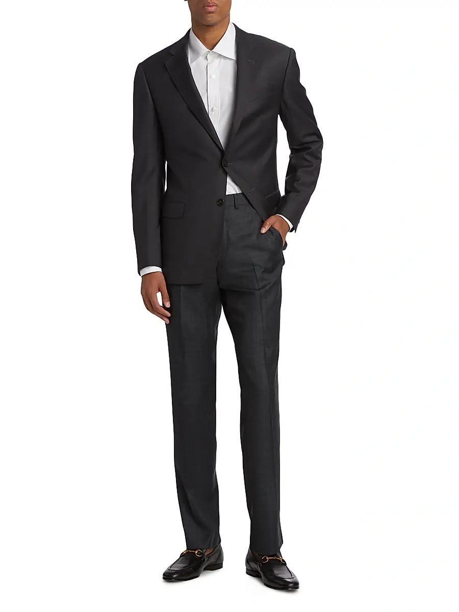 Emporio Armani Men's G-Line Super 130s Wool Two-Button Slim-Fit Suit | Thumbnail 2 Emporio Armani Men's G-Line Super 130s Wool Two-Button Slim-Fit Suit | Thumbnail 2