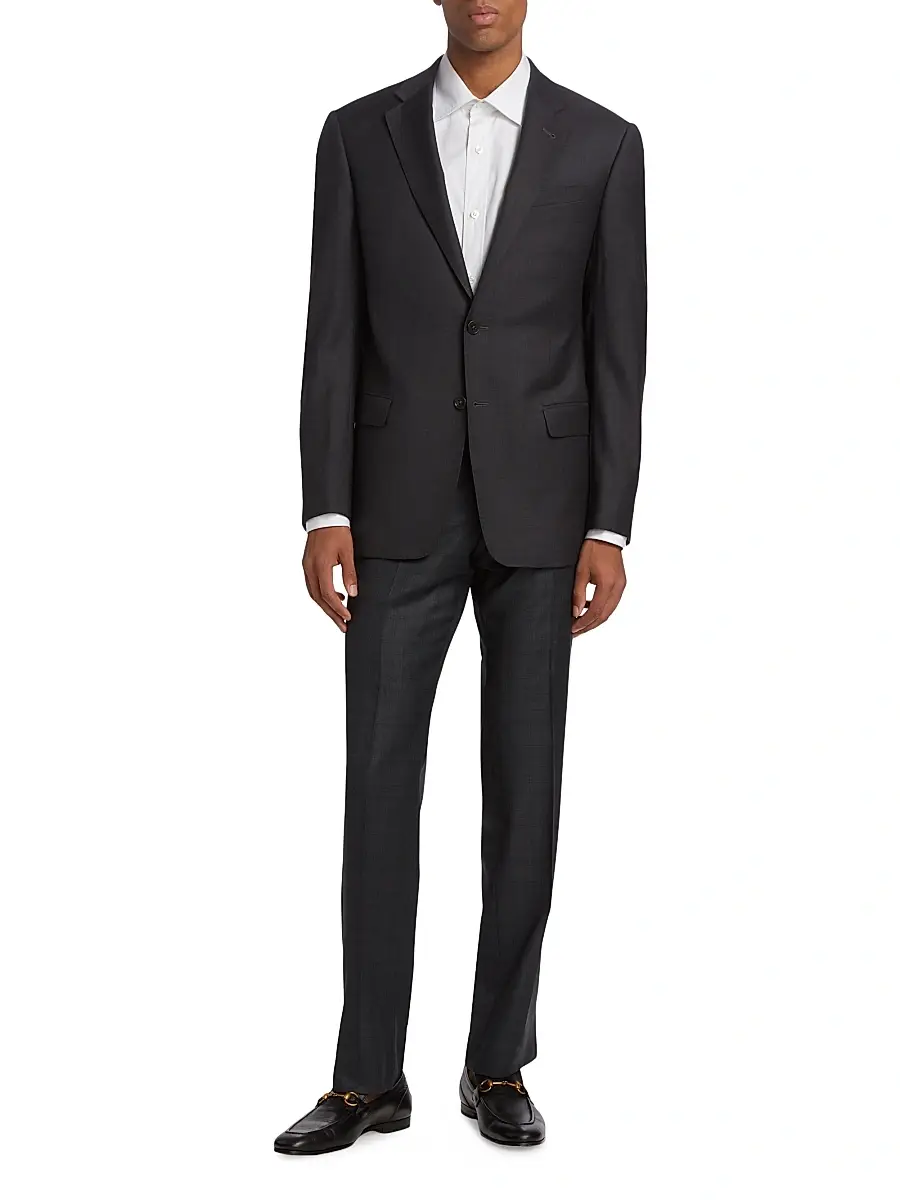 Emporio Armani Men's G-Line Super 130s Wool Two-Button Slim-Fit Suit | Thumbnail 3 Emporio Armani Men's G-Line Super 130s Wool Two-Button Slim-Fit Suit | Thumbnail 3