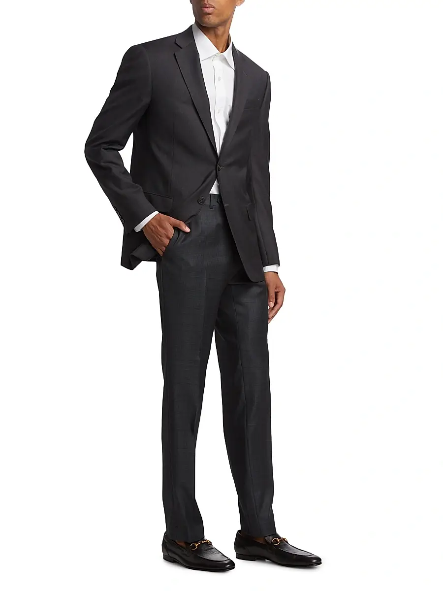 Emporio Armani Men's G-Line Super 130s Wool Two-Button Slim-Fit Suit | Thumbnail 4 Emporio Armani Men's G-Line Super 130s Wool Two-Button Slim-Fit Suit | Thumbnail 4