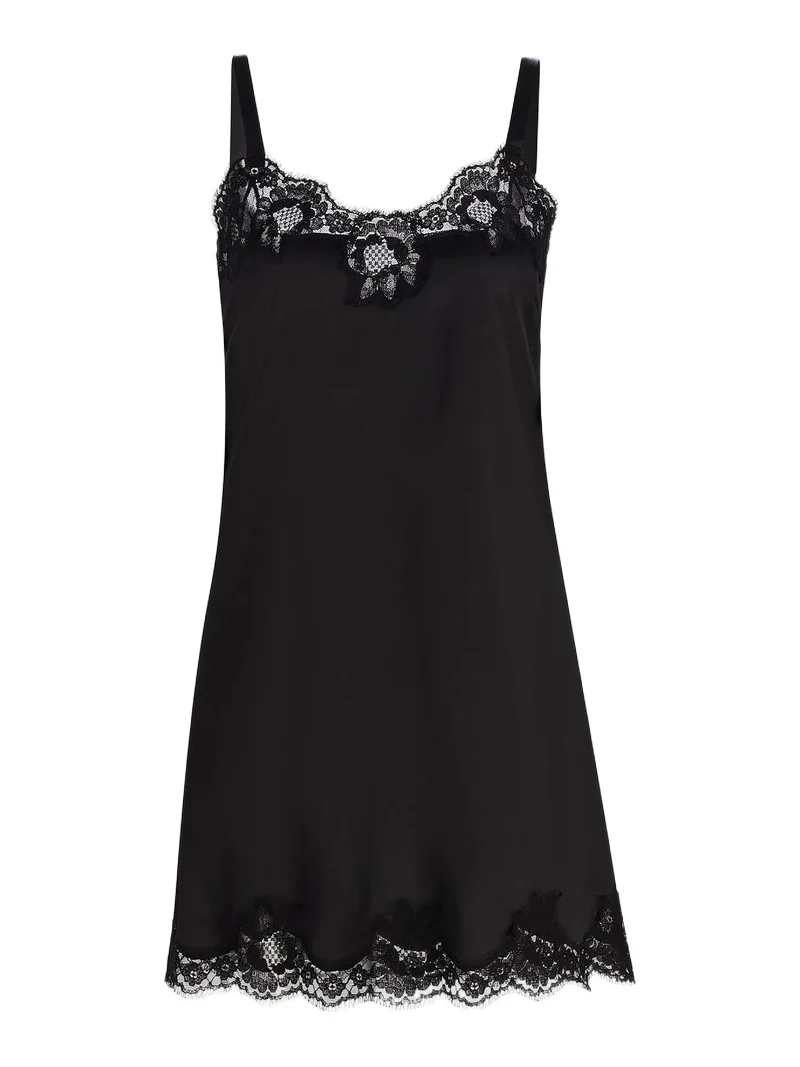 Dolce & Gabbana Women's Lace-Trimmed Silk Satin Nightgown
