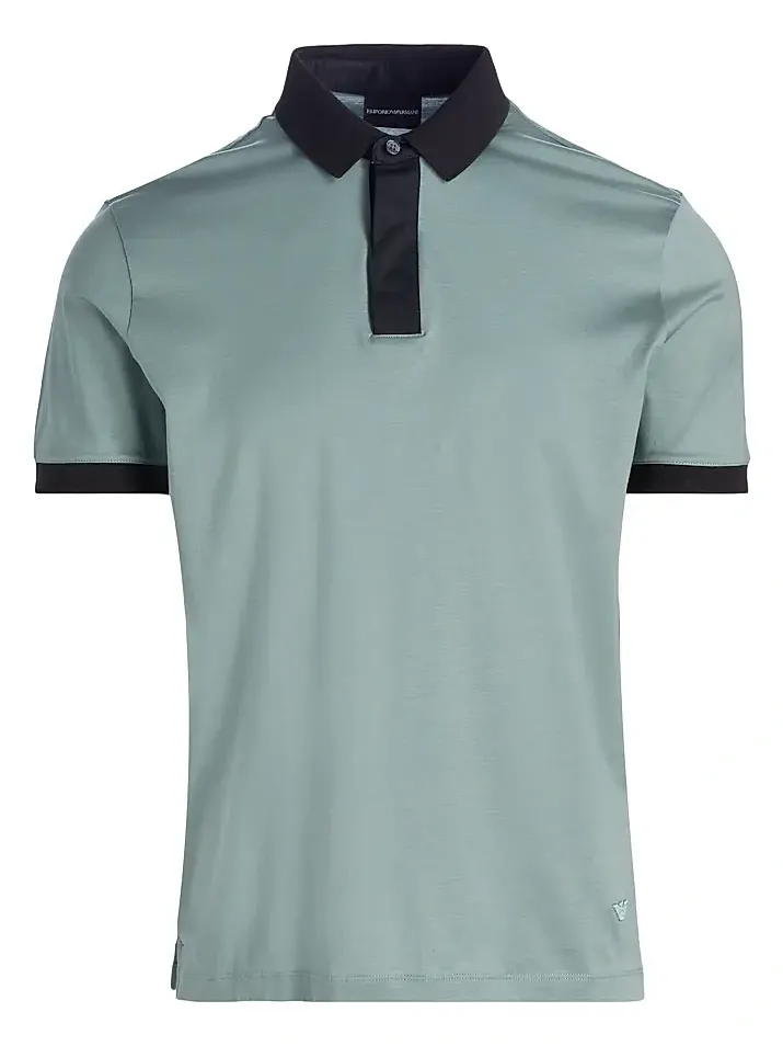 Emporio Armani Men's Contrast-Tipped Jersey Polo Shirt