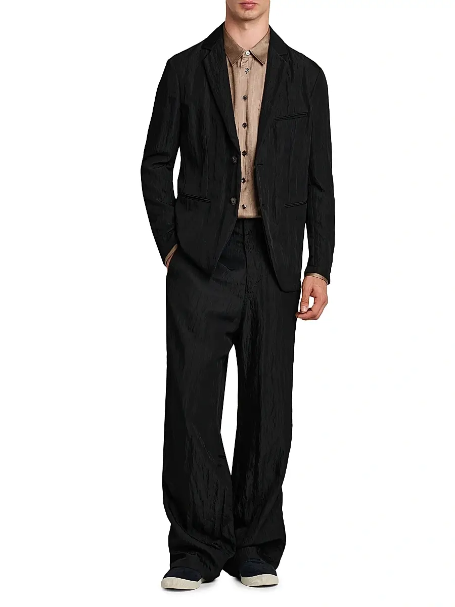 Giorgio Armani Men's Crinkle Texture Soft Blazer | Thumbnail 2