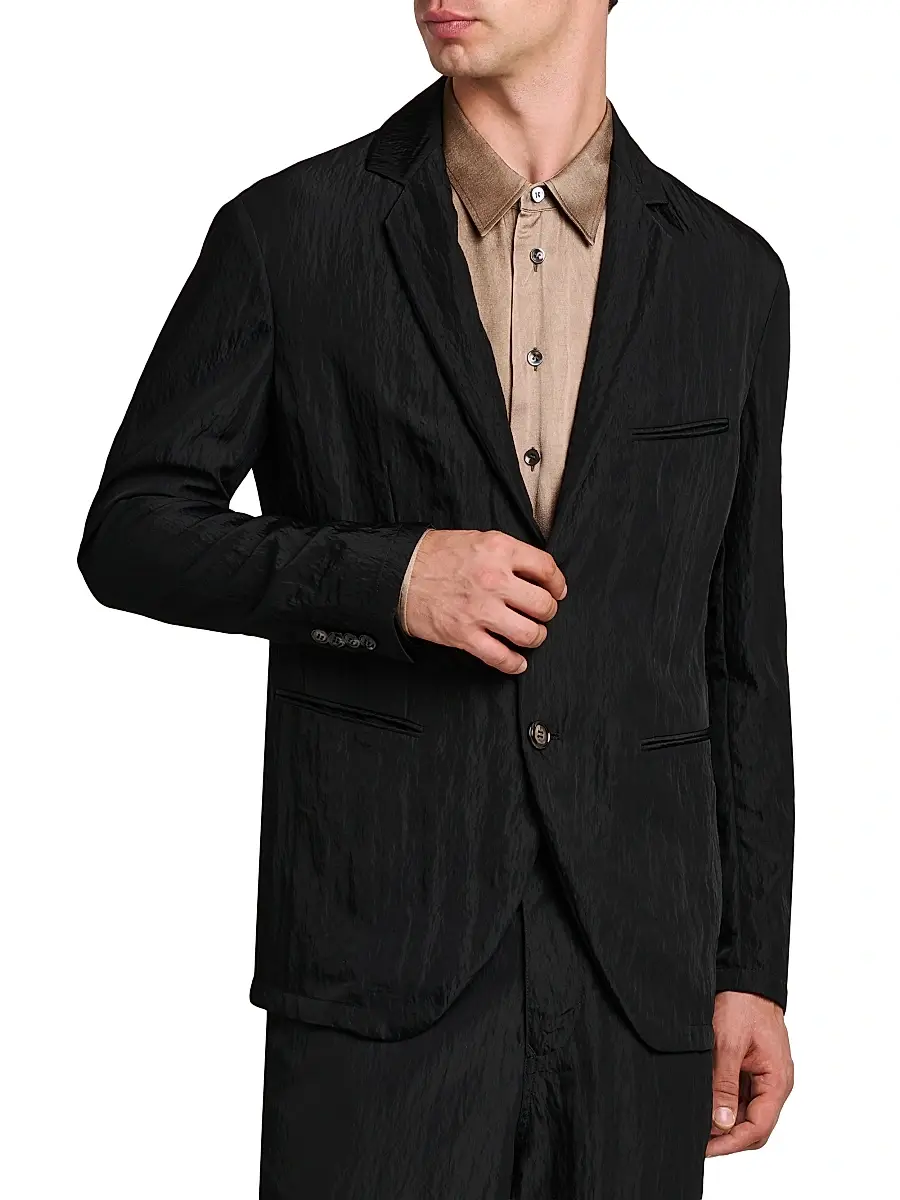 Giorgio Armani Men's Crinkle Texture Soft Blazer | Thumbnail 3