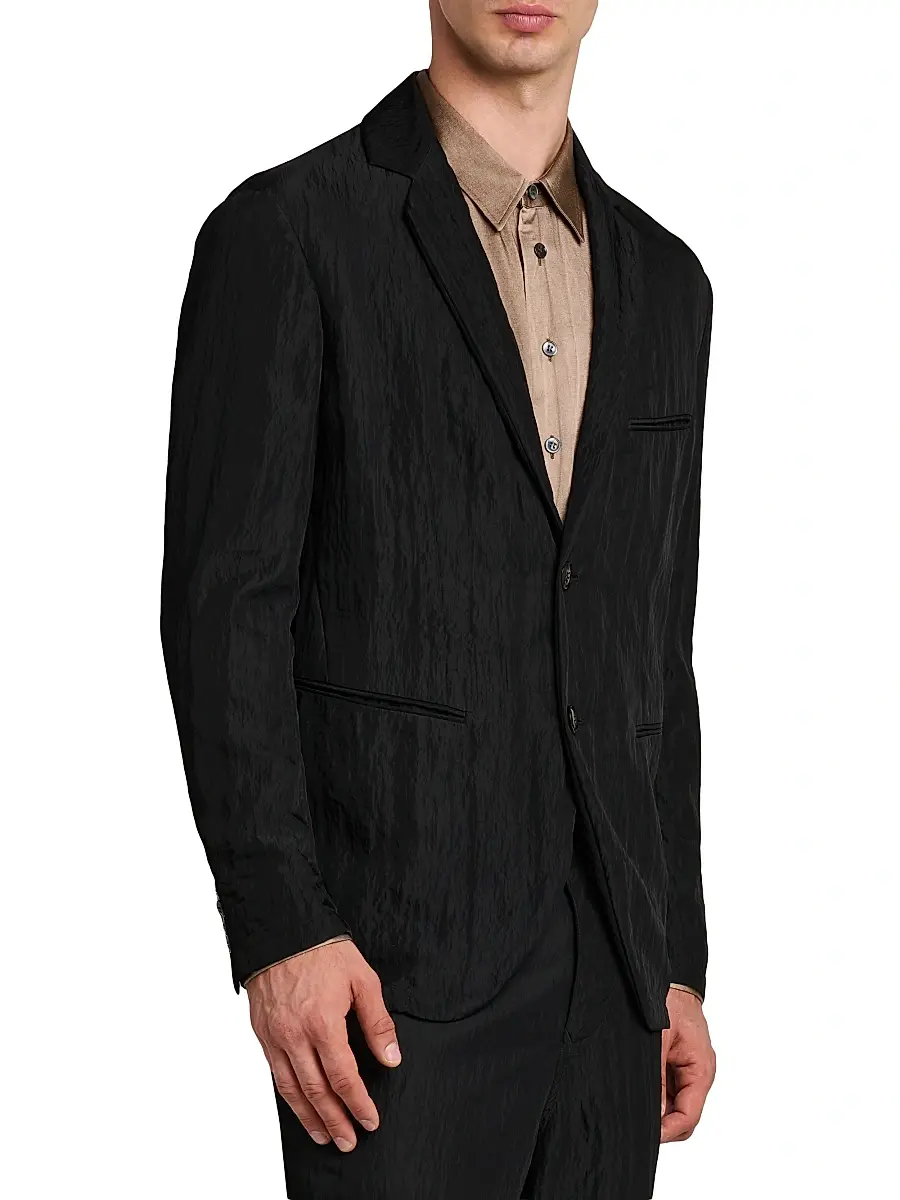Giorgio Armani Men's Crinkle Texture Soft Blazer | Thumbnail 4