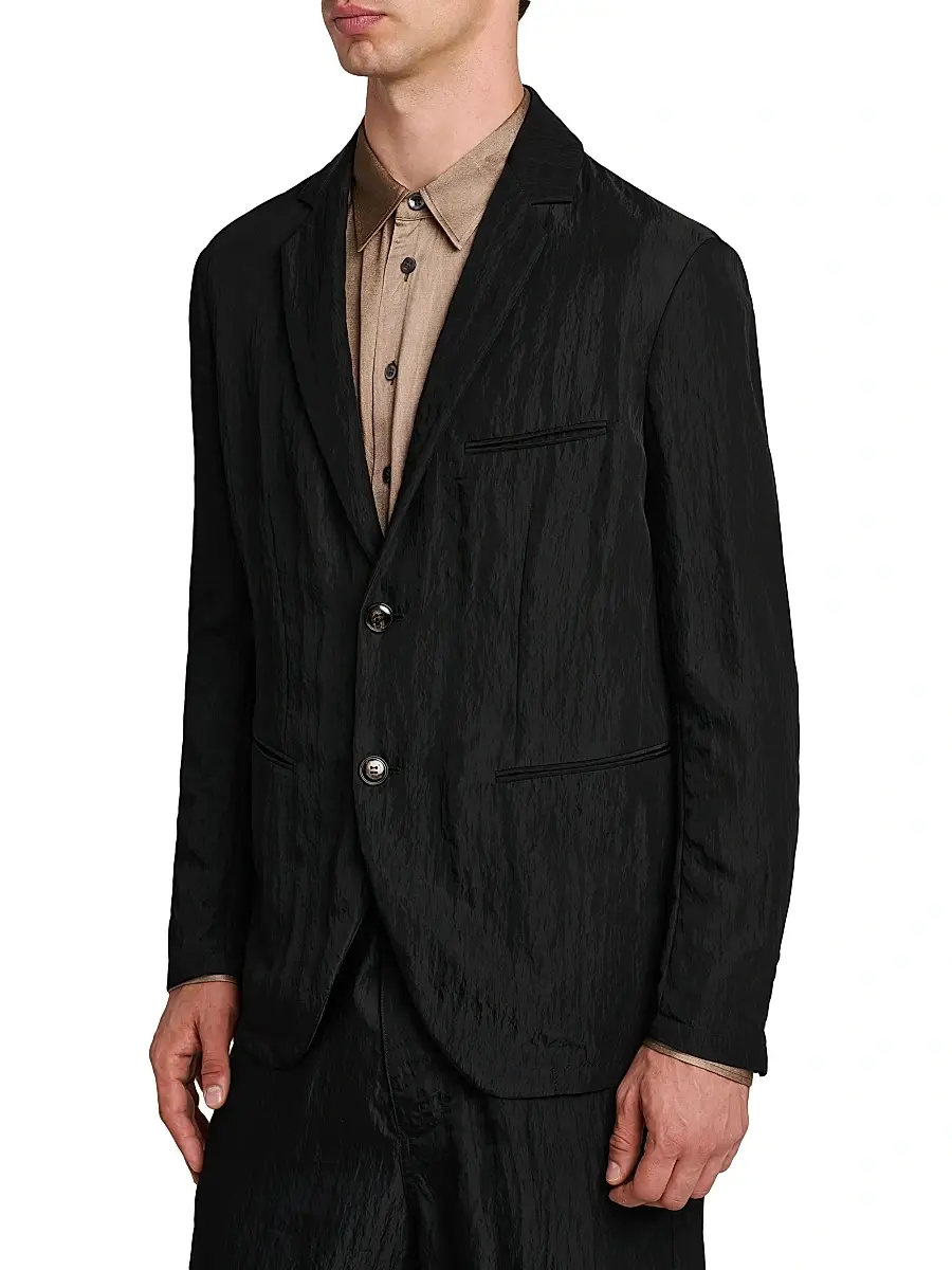 Giorgio Armani Men's Crinkle Texture Soft Blazer | Thumbnail 6