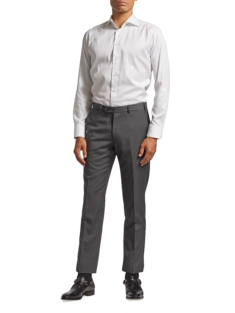 Emporio Armani Men's Virgin Wool Slim-Fit Pants | Thumbnail 2 Emporio Armani Men's Virgin Wool Slim-Fit Pants | Thumbnail 2