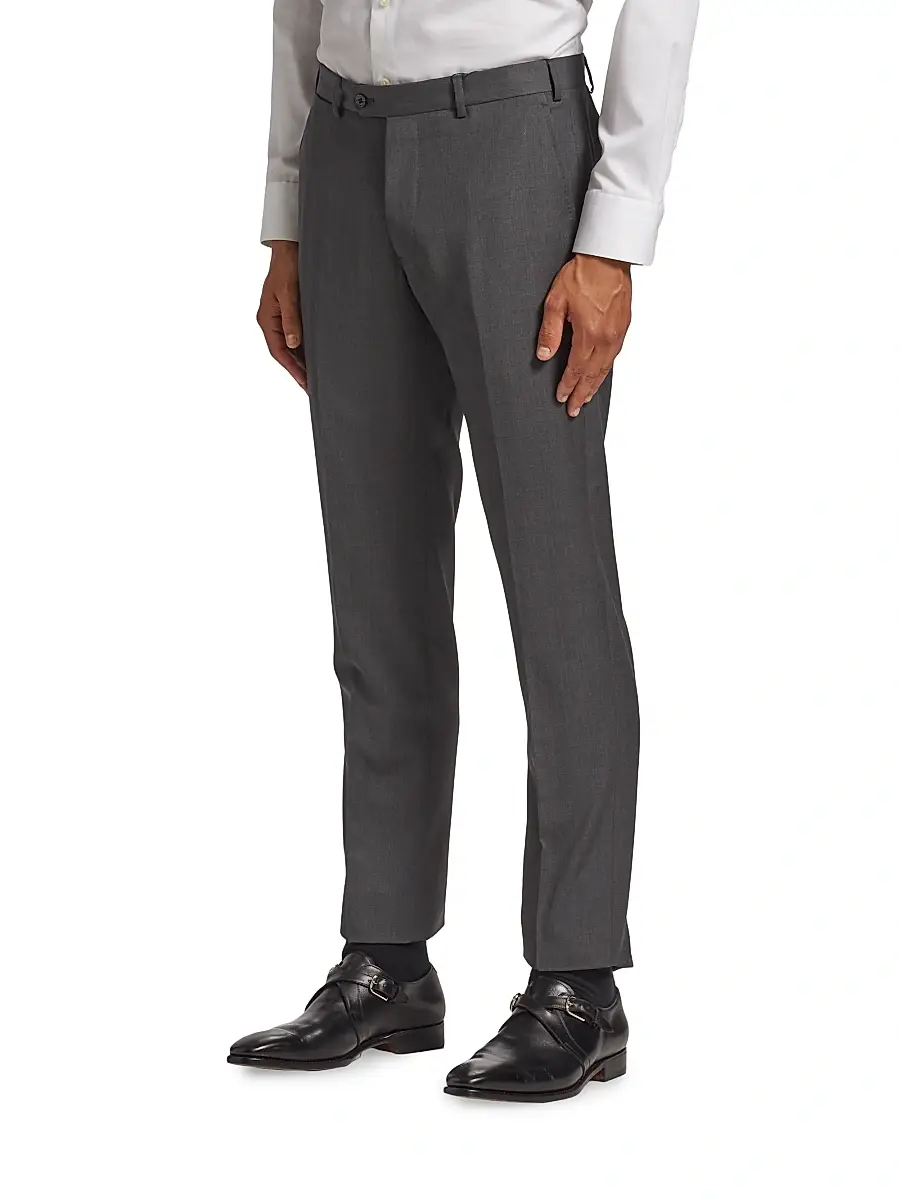 Emporio Armani Men's Virgin Wool Slim-Fit Pants | Thumbnail 4 Emporio Armani Men's Virgin Wool Slim-Fit Pants | Thumbnail 4