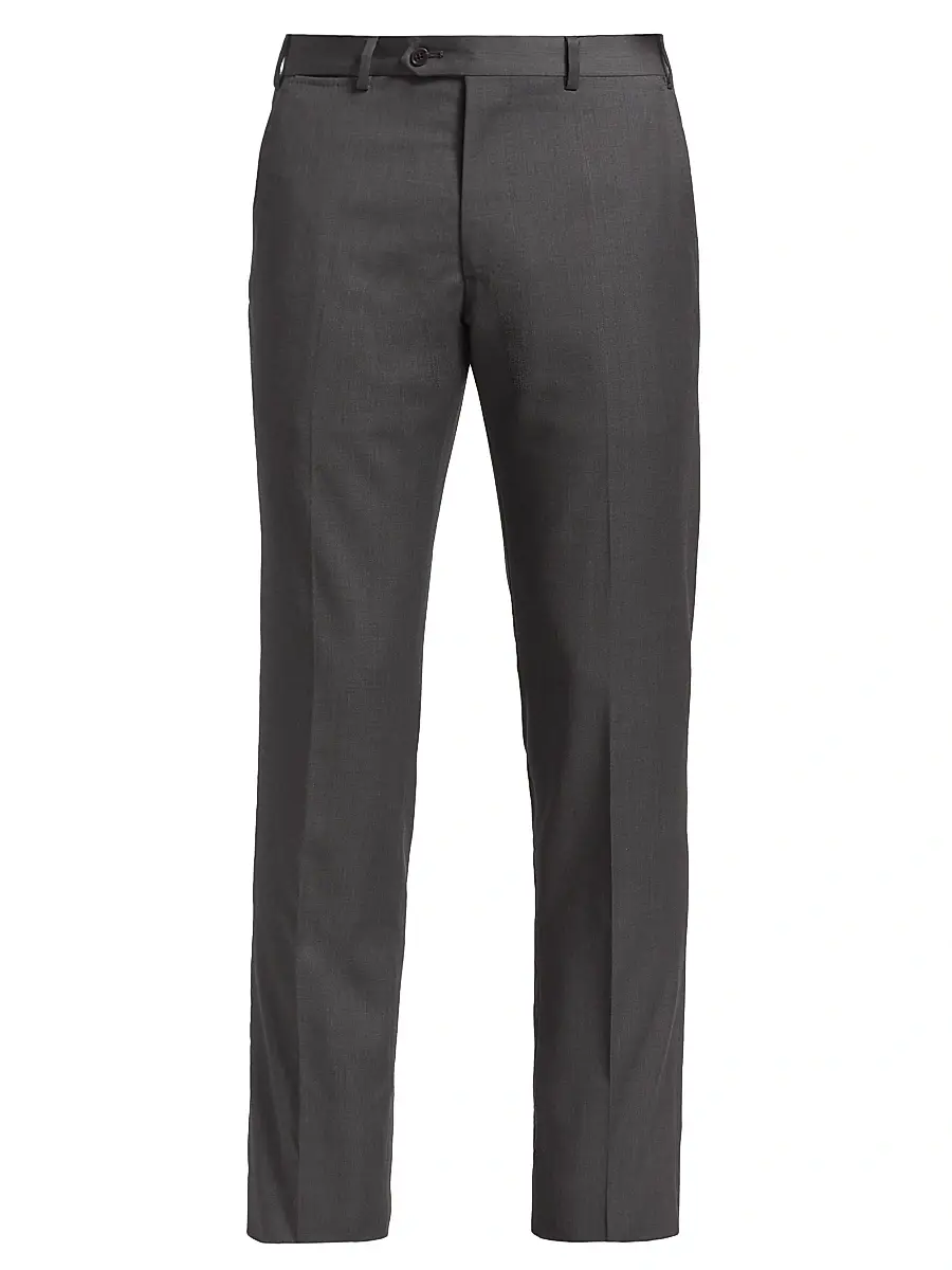 Emporio Armani Men's Virgin Wool Slim-Fit Pants - Grey - Size 44 | Image 1 Emporio Armani Men's Virgin Wool Slim-Fit Pants - Grey - Size 44 | Image 1