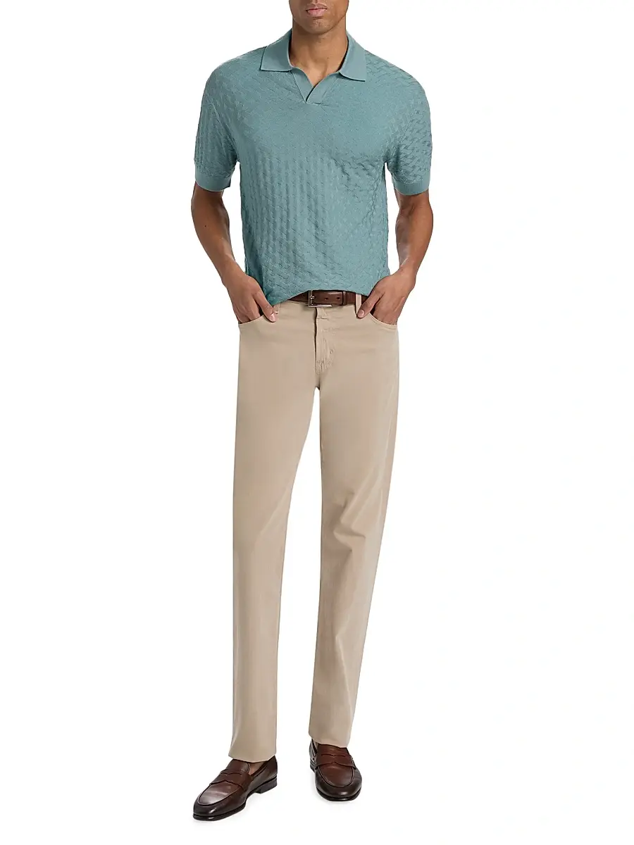 Emporio Armani Men's Tonal Basketweave Wool Sweater | Thumbnail 2 Emporio Armani Men's Tonal Basketweave Wool Sweater | Thumbnail 2