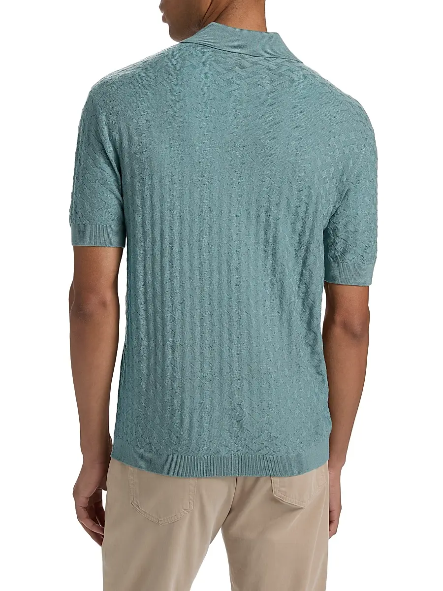 Emporio Armani Men's Tonal Basketweave Wool Sweater | Thumbnail 5 Emporio Armani Men's Tonal Basketweave Wool Sweater | Thumbnail 5