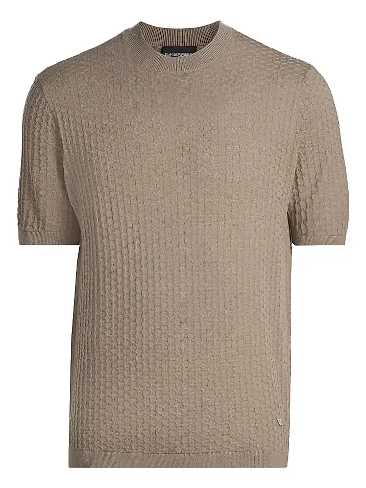 Men's Tonal Honeycomb Wool Crewneck Sweater Men's Tonal Honeycomb Wool Crewneck Sweater