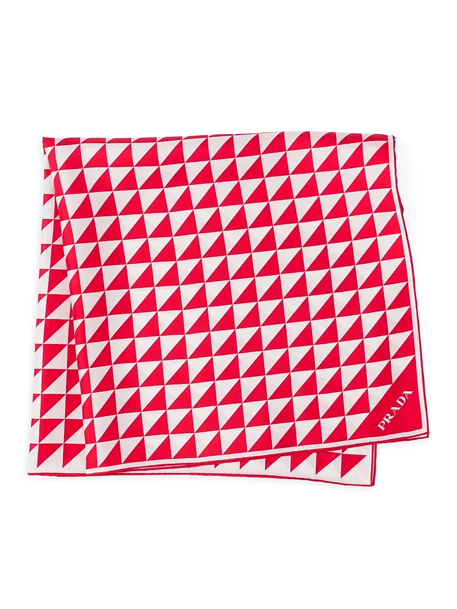 Prada Women's Printed Silk Twill Scarf 90x90 | Thumbnail 2 Prada Women's Printed Silk Twill Scarf 90x90 | Thumbnail 2