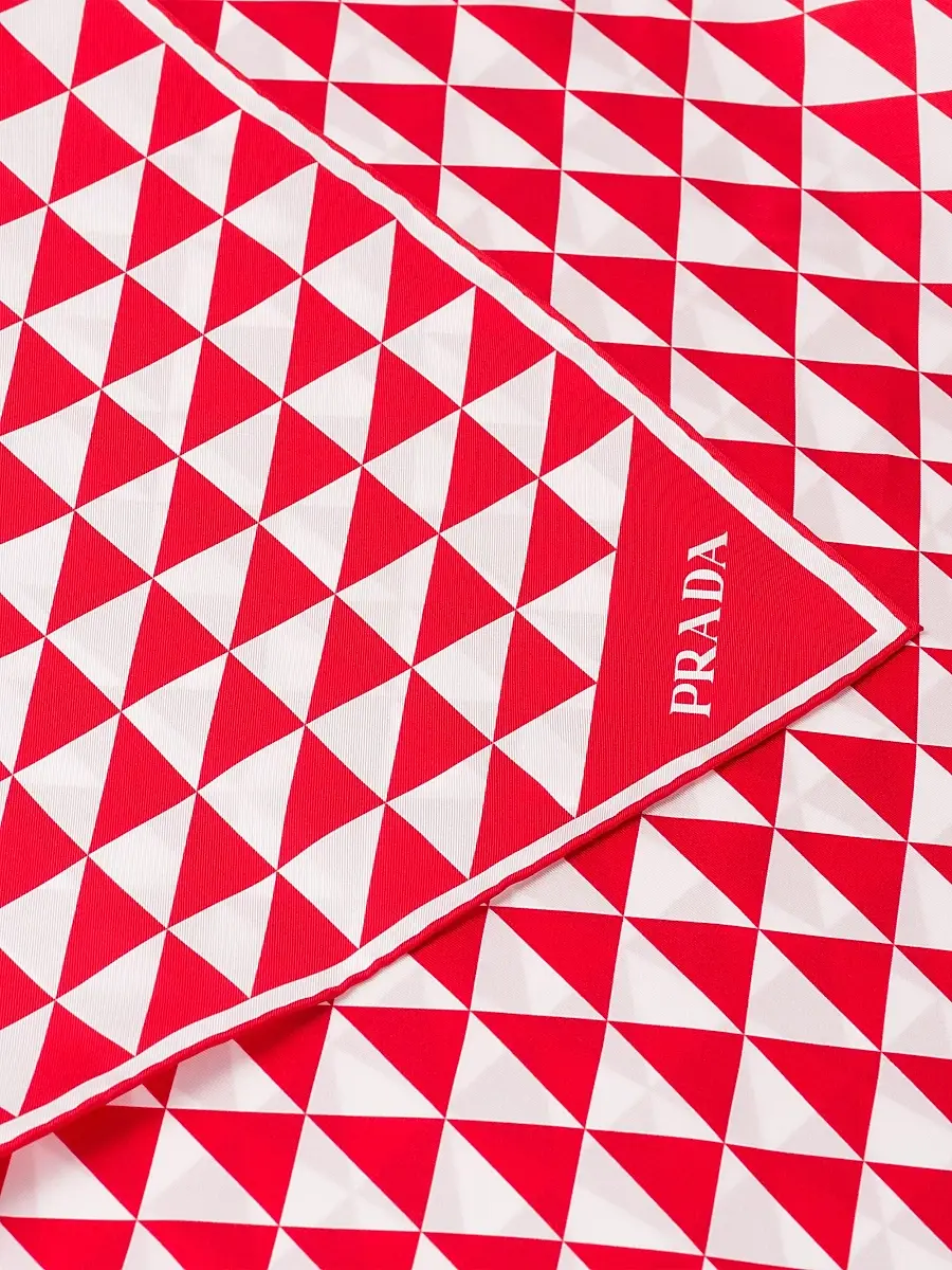 Prada Women's Printed Silk Twill Scarf 90x90 | Thumbnail 3 Prada Women's Printed Silk Twill Scarf 90x90 | Thumbnail 3