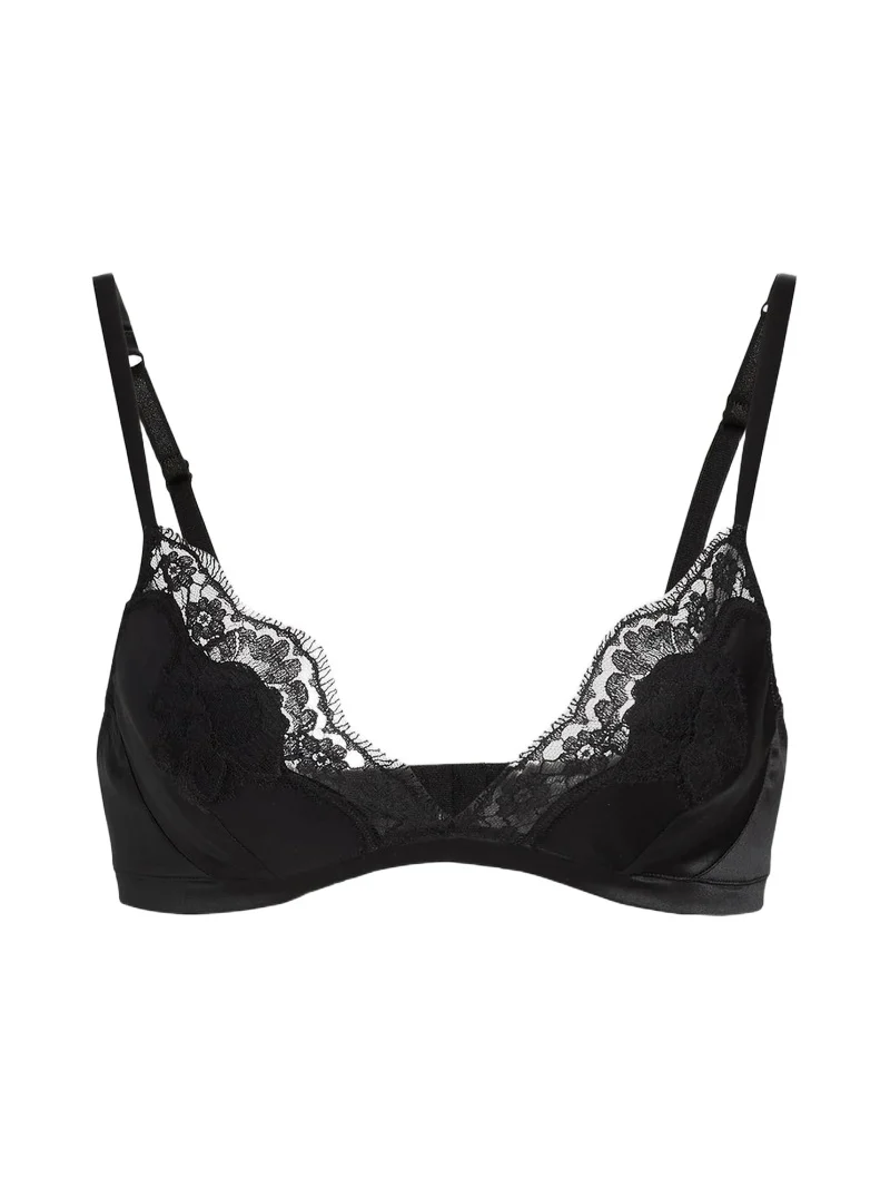 Women's Lace-Trimmed Silk Bra