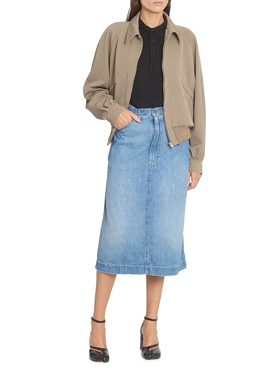 Maison Margiela Women's Wool Gabardine Zip Jacket | Thumbnail 2
