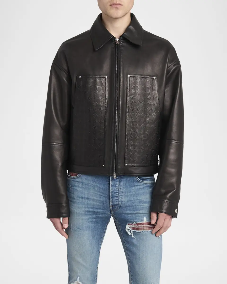AMIRI Men's MA Quad Leather Work Jacket | Thumbnail 2 AMIRI Men's MA Quad Leather Work Jacket | Thumbnail 2