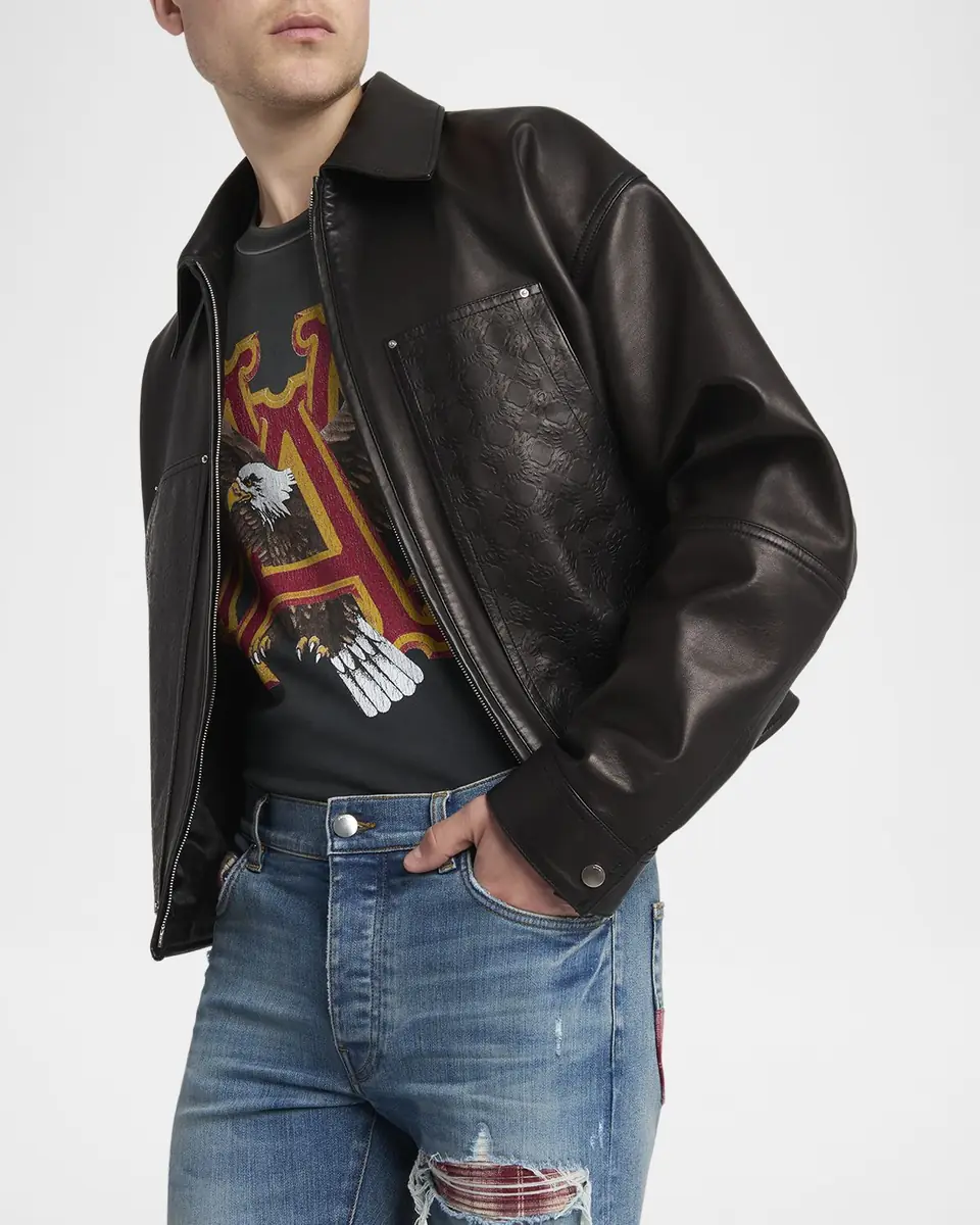 AMIRI Men's MA Quad Leather Work Jacket | Thumbnail 5 AMIRI Men's MA Quad Leather Work Jacket | Thumbnail 5