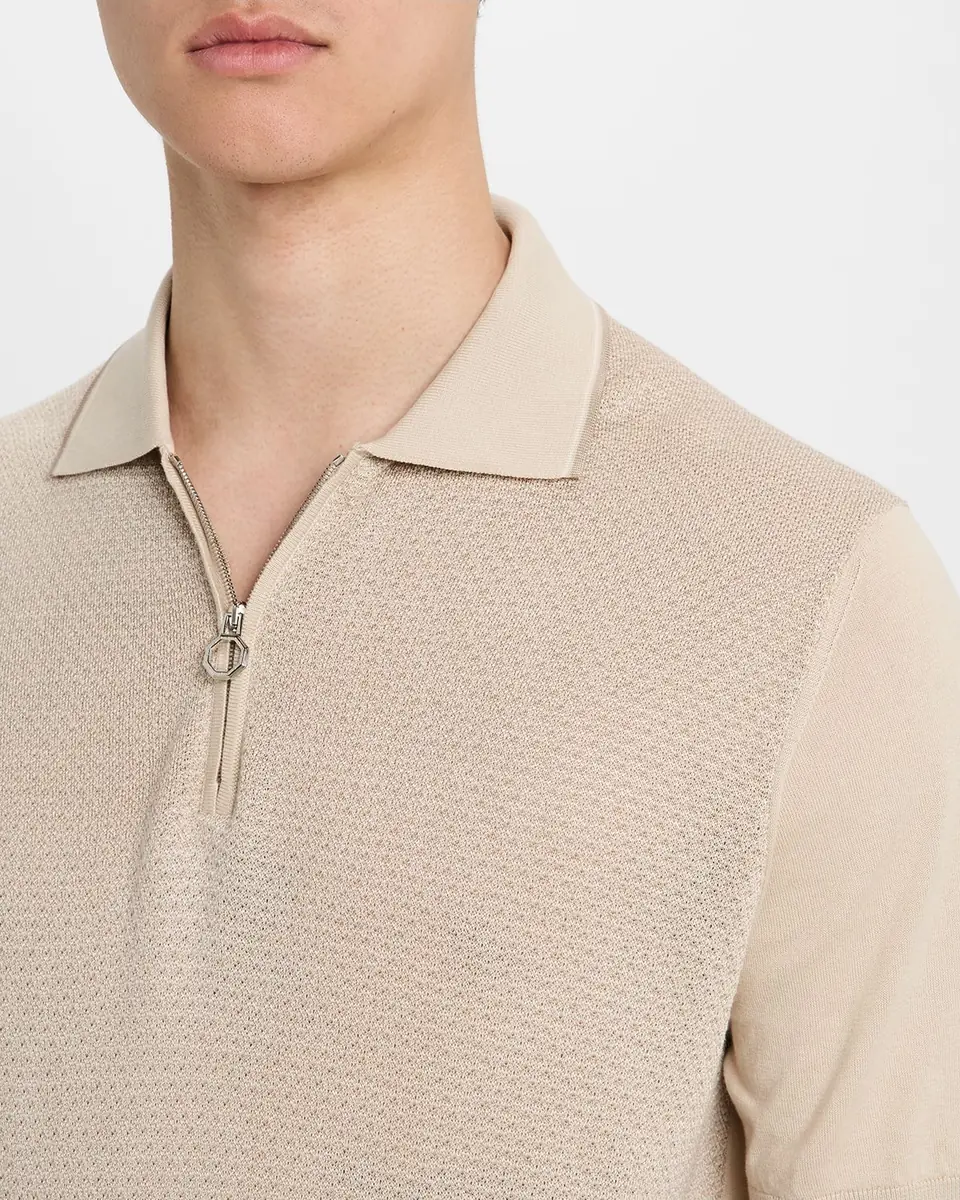 Stefano Ricci Men's Short-Sleeve Quarter-Zip Polo Sweater | Thumbnail 5 Stefano Ricci Men's Short-Sleeve Quarter-Zip Polo Sweater | Thumbnail 5