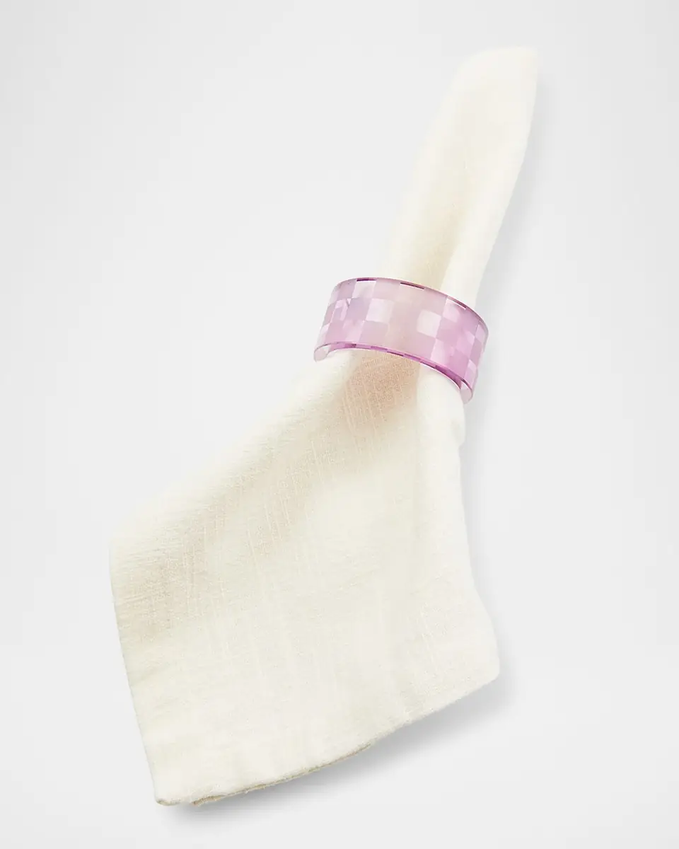 MacKenzie-Childs Lavender Check Napkin Ring, Set of 4 | Thumbnail 2 MacKenzie-Childs Lavender Check Napkin Ring, Set of 4 | Thumbnail 2
