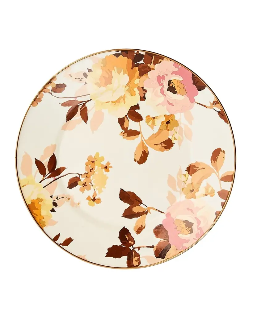 MacKenzie-Childs Wild Rose White Dinner Plate