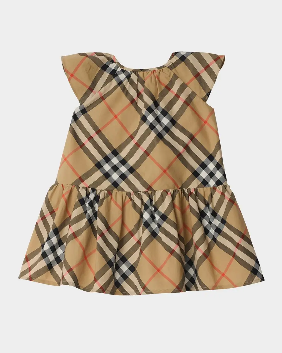 Burberry Girl's Talley Cotton Poplin Check Drop-Waist Dress | Thumbnail 2 Burberry Girl's Talley Cotton Poplin Check Drop-Waist Dress | Thumbnail 2