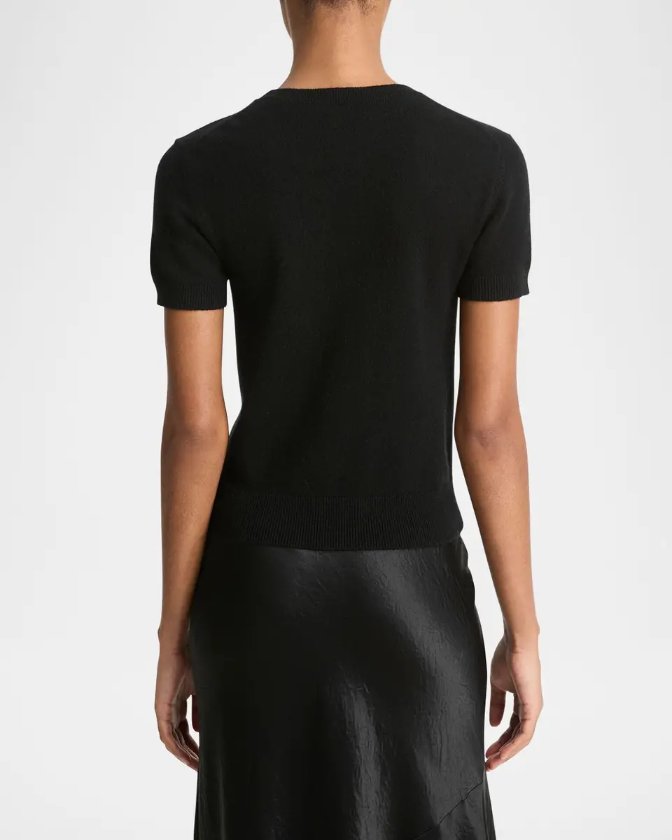 Vince Short-Sleeve Cashmere-Blend Tee | Thumbnail 3 Vince Short-Sleeve Cashmere-Blend Tee | Thumbnail 3
