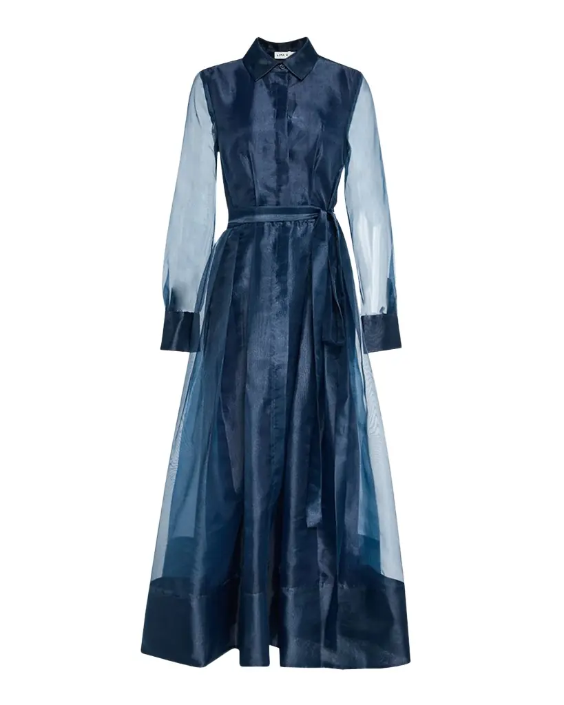 Simkhai Montgomery Pleated Organza Maxi Shirtdress | Image 1 Simkhai Montgomery Pleated Organza Maxi Shirtdress | Image 1