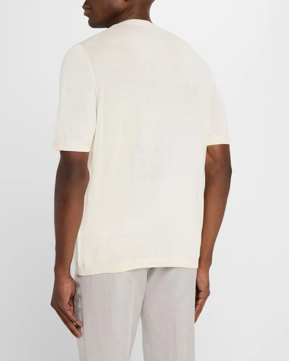 Isaia Men's Luxe Crew Knit Shirt | Thumbnail 3 Isaia Men's Luxe Crew Knit Shirt | Thumbnail 3
