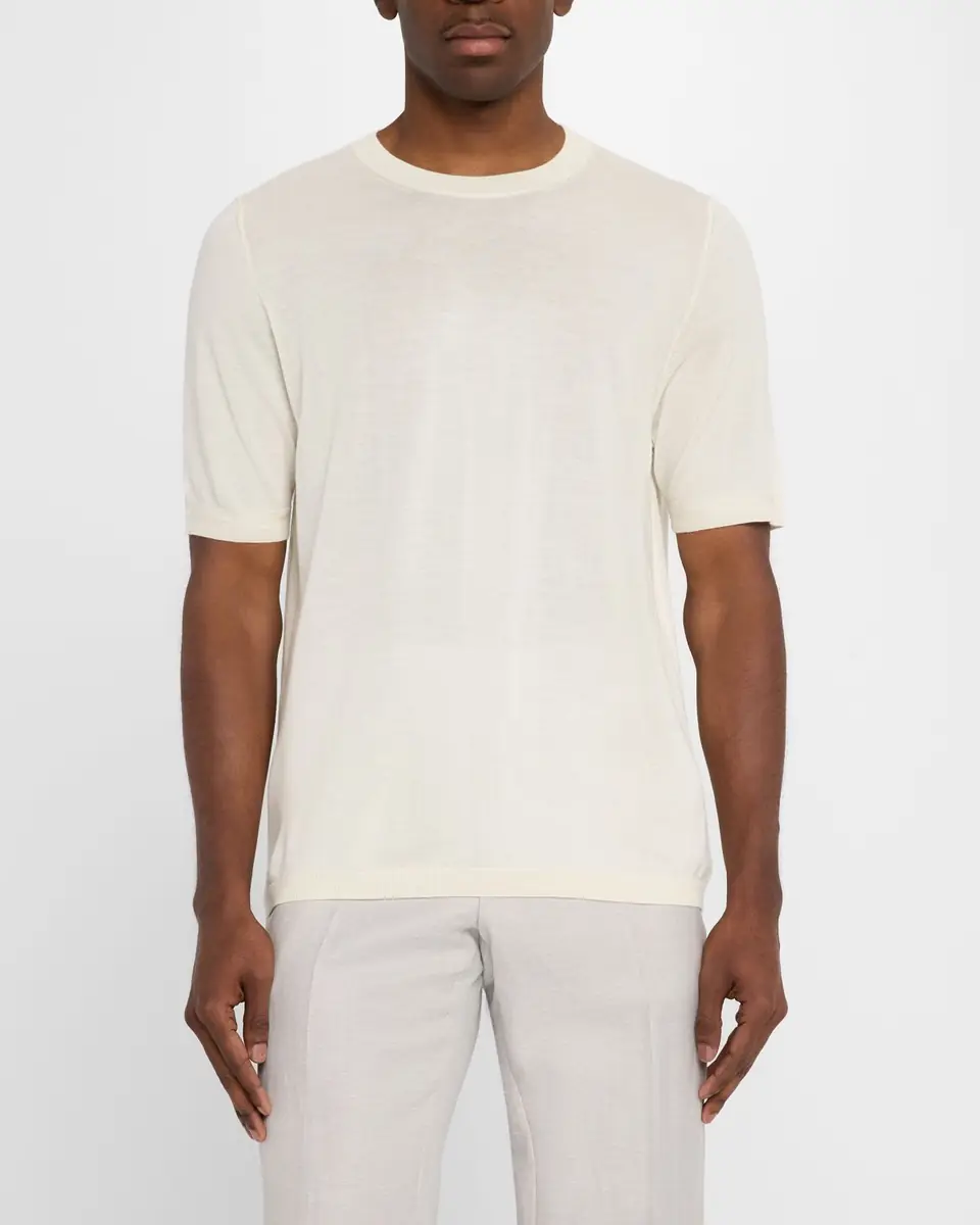 Isaia Men's Luxe Crew Knit Shirt | Thumbnail 4 Isaia Men's Luxe Crew Knit Shirt | Thumbnail 4