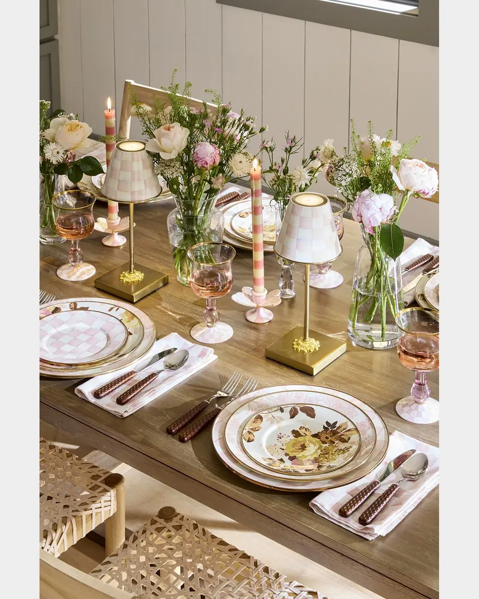 MacKenzie-Childs Rosy Check Butterfly Candle Holders, Set of 2 | Thumbnail 4