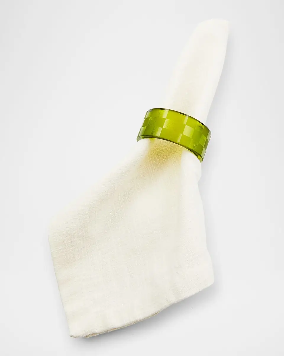 MacKenzie-Childs Green Check Napkin Rings, Set of 4 | Thumbnail 2