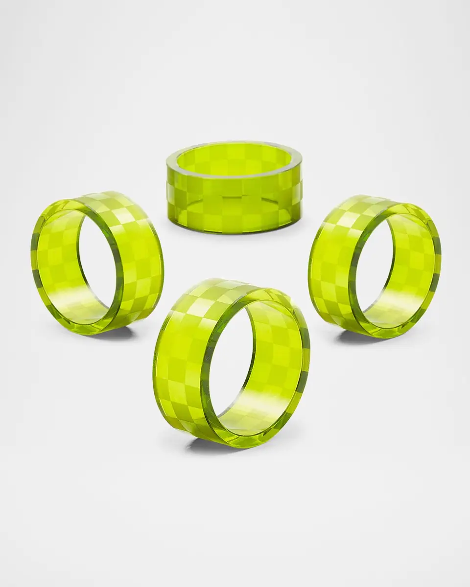 MacKenzie-Childs Green Check Napkin Rings, Set of 4 | Thumbnail 3