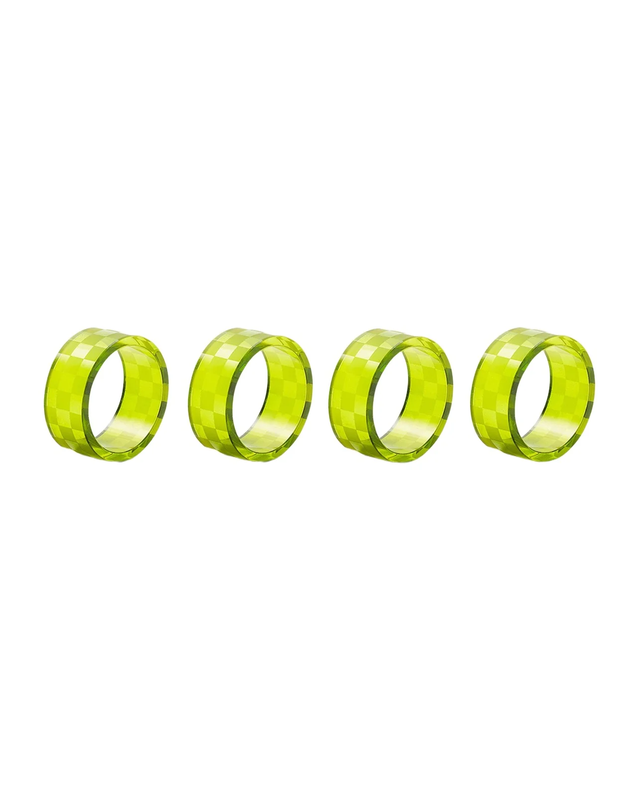 MacKenzie-Childs Green Check Napkin Rings, Set of 4