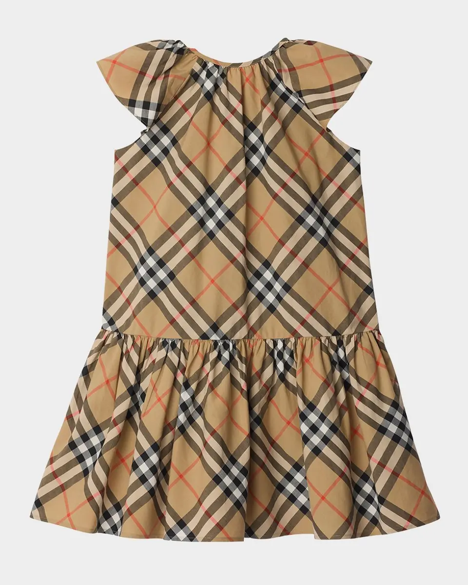 Burberry Girl's Talley Cotton Check Drop-Waist Dress | Thumbnail 2 Burberry Girl's Talley Cotton Check Drop-Waist Dress | Thumbnail 2