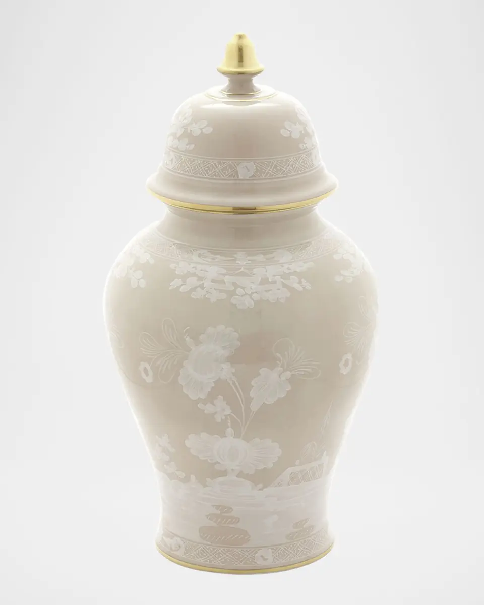 GINORI 1735 Oriente Italiano Meringa Large Potiche Vase - 15" | Thumbnail 2 GINORI 1735 Oriente Italiano Meringa Large Potiche Vase - 15" | Thumbnail 2