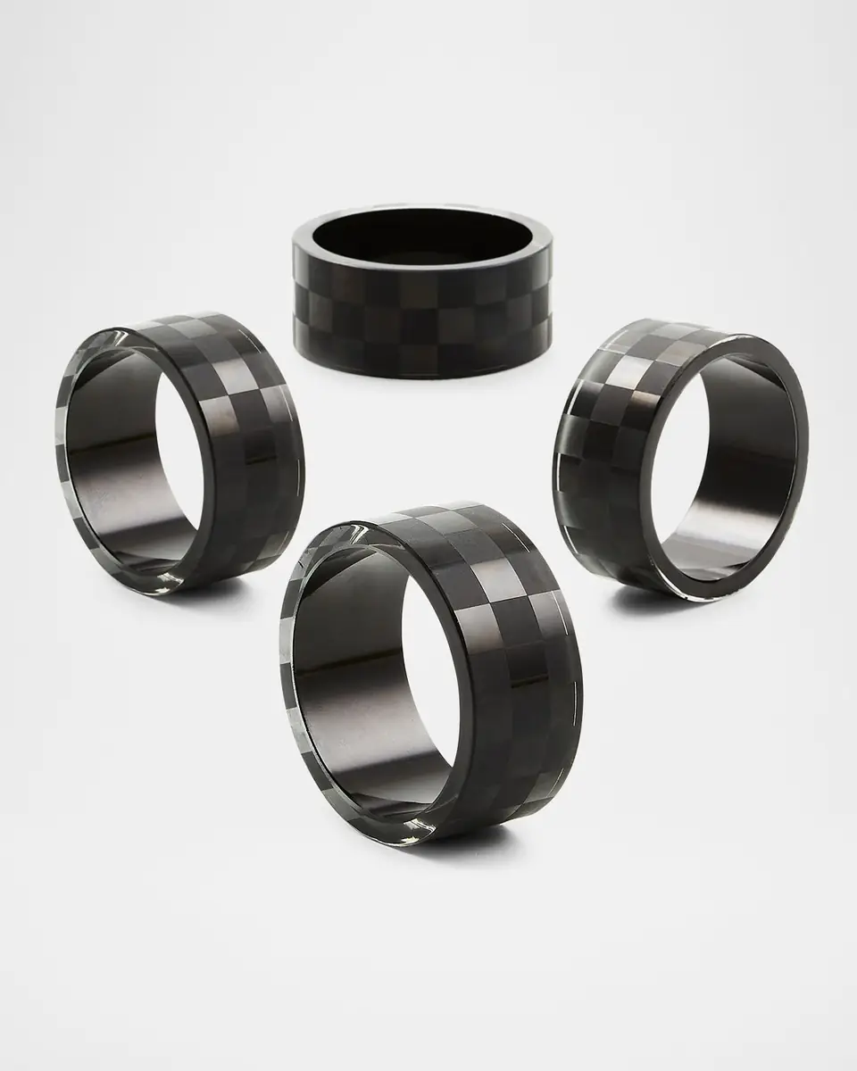 MacKenzie-Childs Black Check Napkin Ring, Set of 4 | Thumbnail 3 MacKenzie-Childs Black Check Napkin Ring, Set of 4 | Thumbnail 3