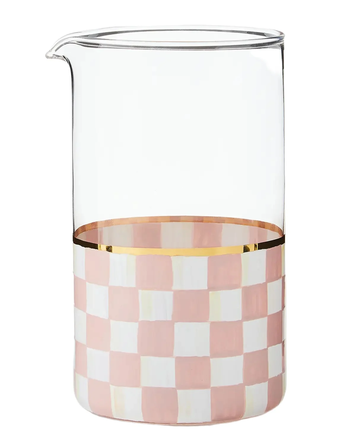 MacKenzie-Childs Rosy Check Mixing Glass