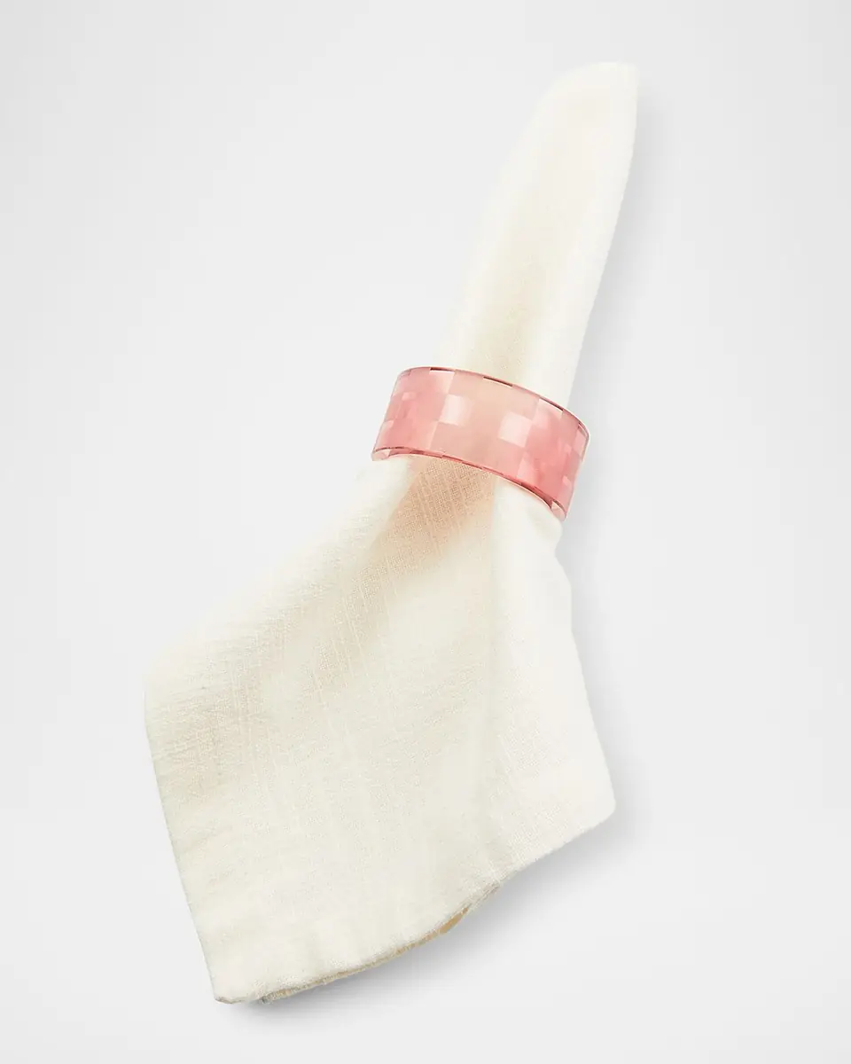 MacKenzie-Childs Pink Check Napkin Rings, Set of 4 | Thumbnail 2