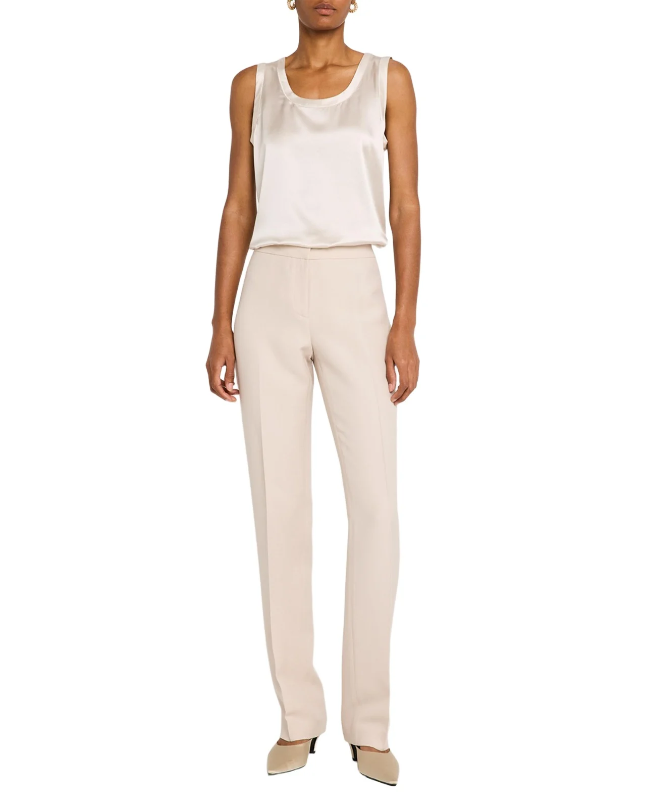 Lafayette 148 New York Perla Luxe Reversible Silk Charmeuse Shell