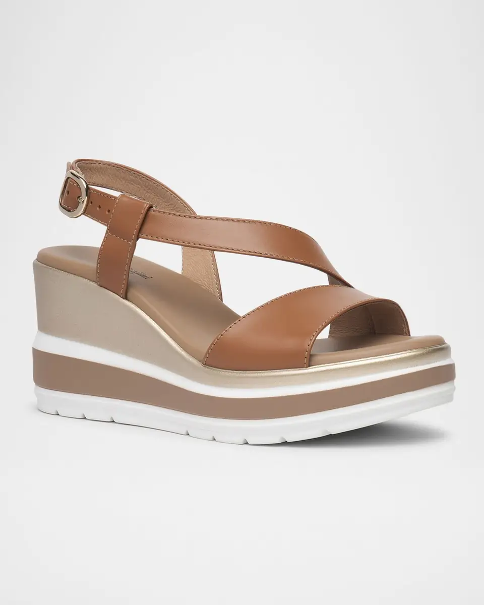 NeroGiardini Leather Wedge Slingback Sandals | Thumbnail 2 NeroGiardini Leather Wedge Slingback Sandals | Thumbnail 2