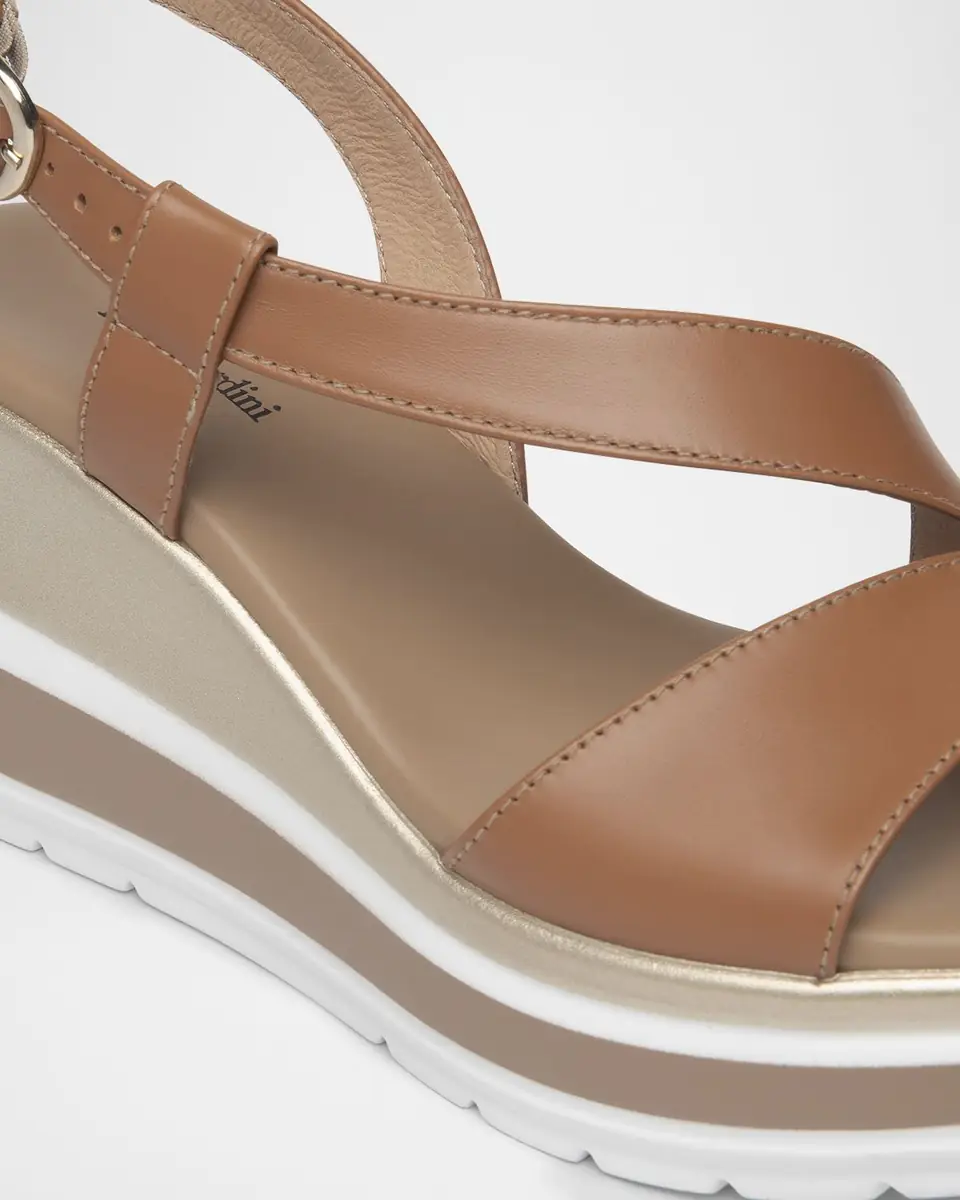 NeroGiardini Leather Wedge Slingback Sandals | Thumbnail 4 NeroGiardini Leather Wedge Slingback Sandals | Thumbnail 4